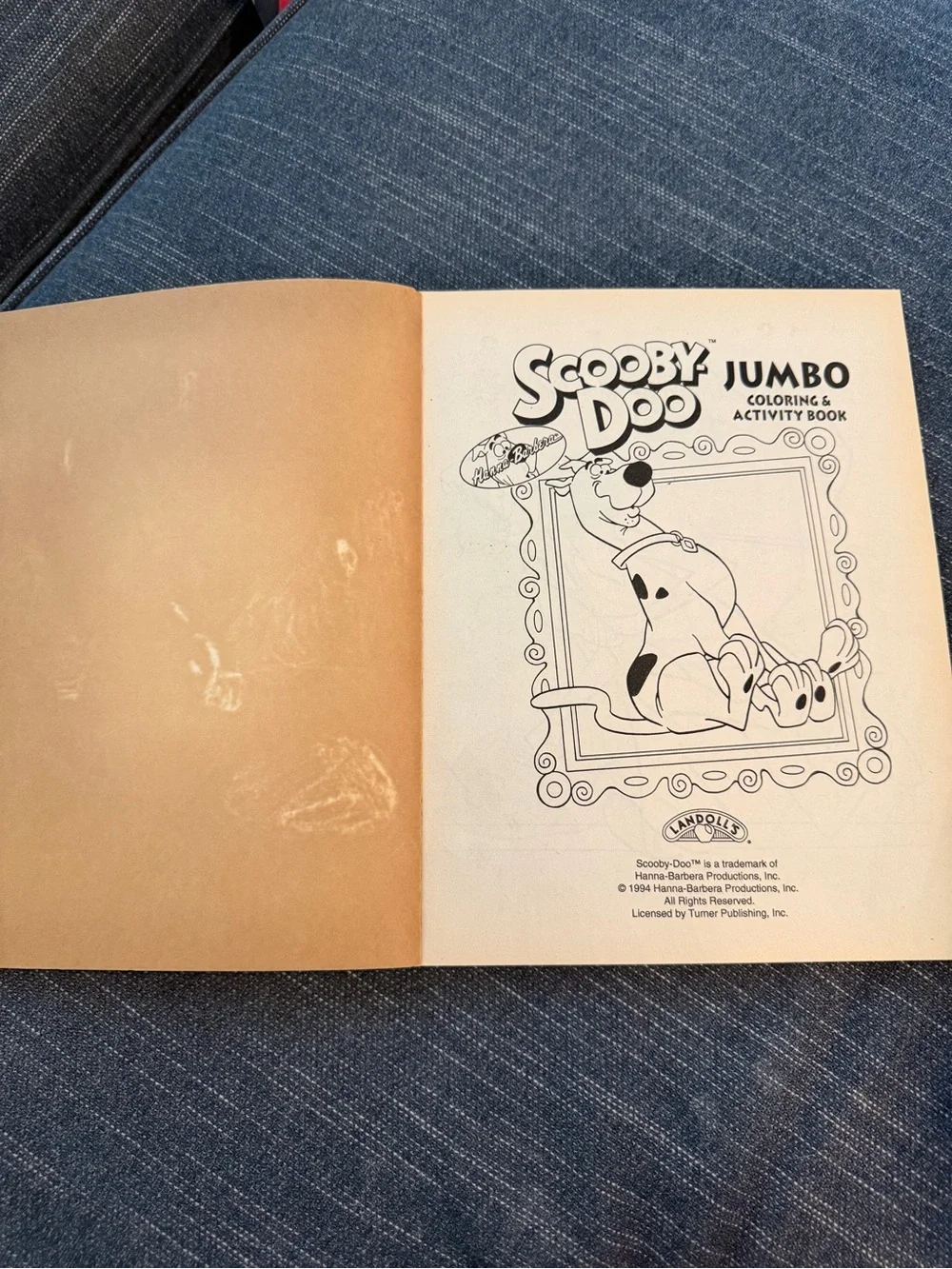 Vintage 1994 Scooby Doo Jumbo Coloring Activity Book Hanna Barbera